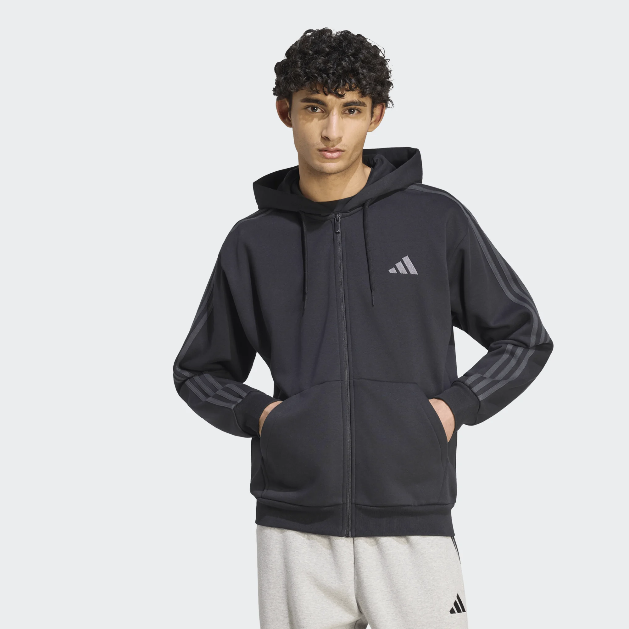 Adidas 3-Stripes Fleece Full Zip Hoodie Ανδρική Ζακέτα
