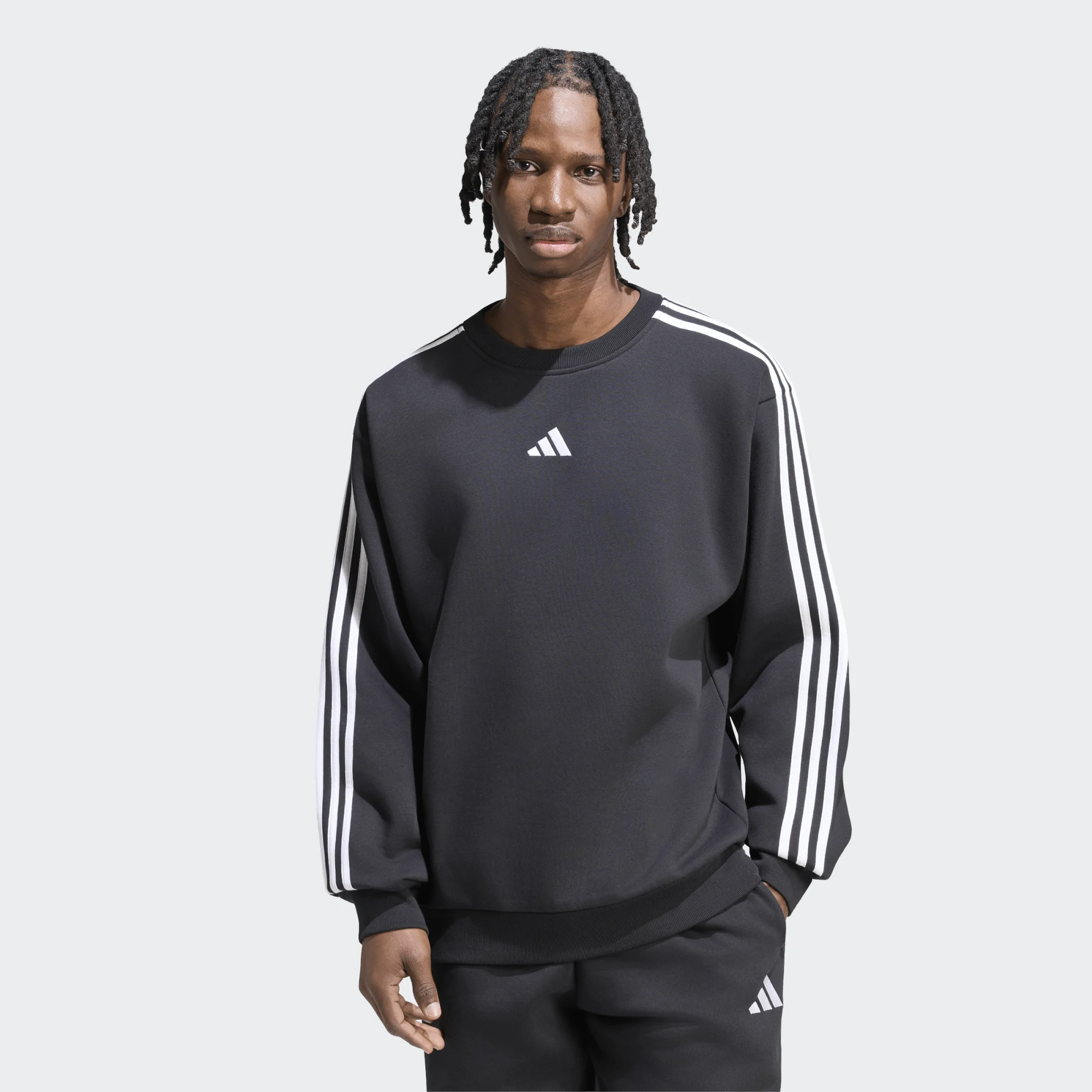 Adidas 3-Stripes Flecce Sweatshirt Ανδρικό Φούτερ Λαιμόκοψη