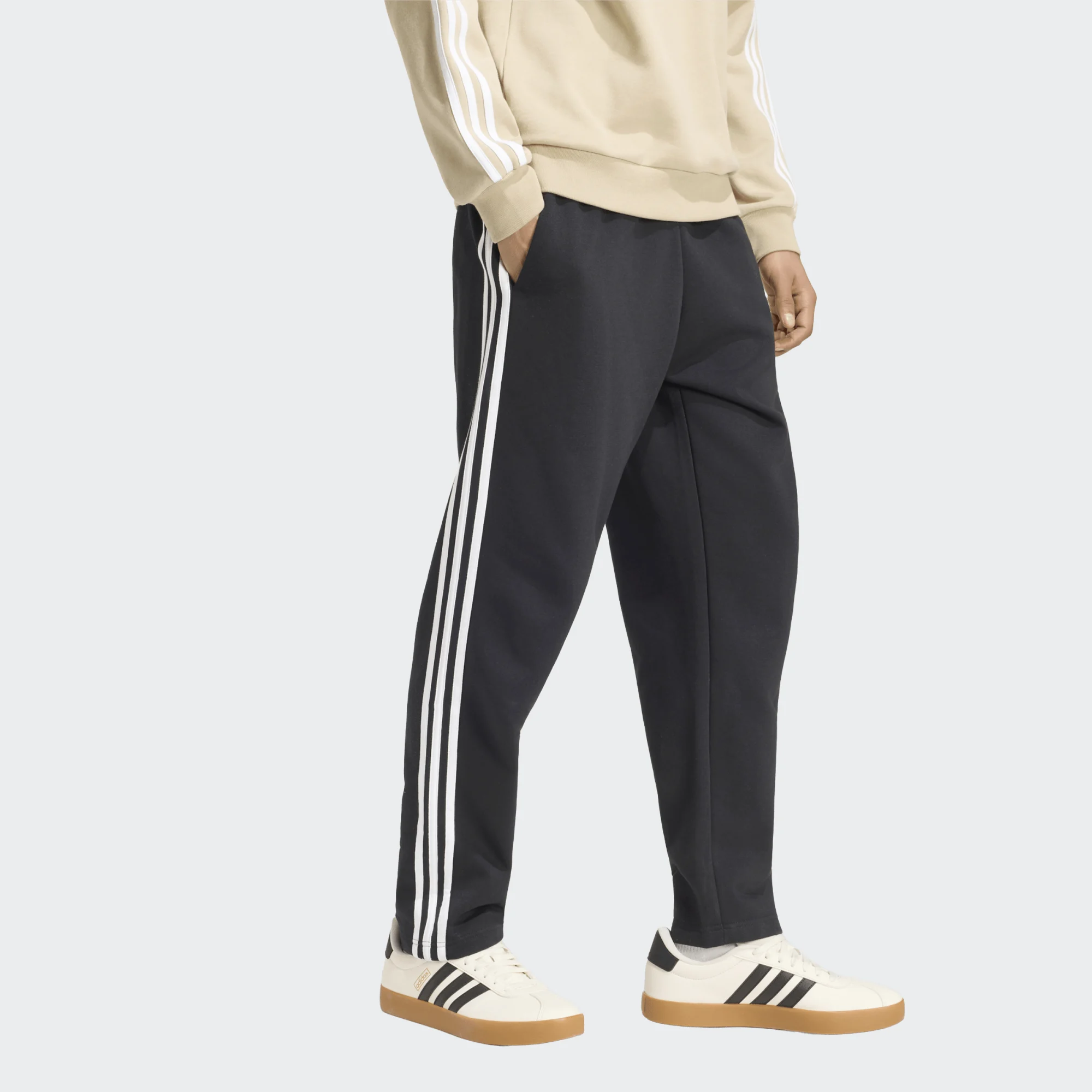 Adidas 3-Stripes Fleece Tapered Open Hem Ανδρικό Παντελόνι Φόρμας